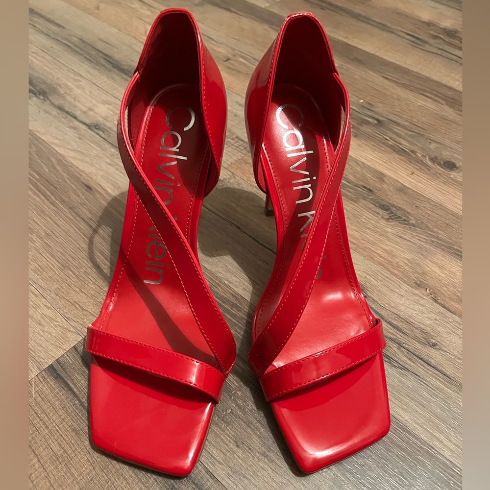 Calvin Klein Red Strap Heels